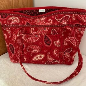 Vera Bradley red  Paisley quilted carry-on